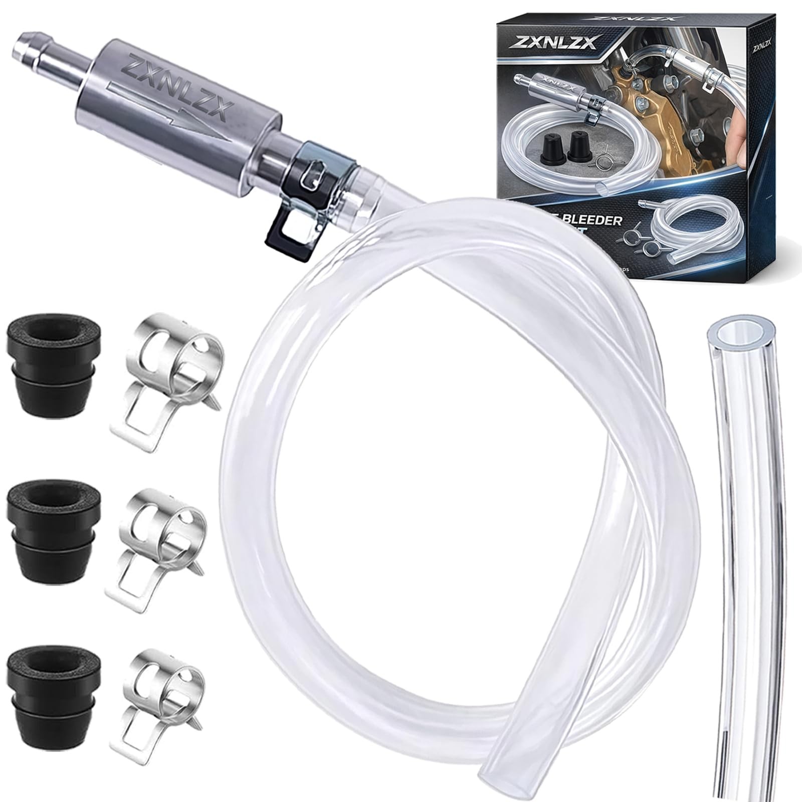 Brake Bleeder Hose - One Way Check Valve Tube Bleeding Tool Kit for Hydraulic...