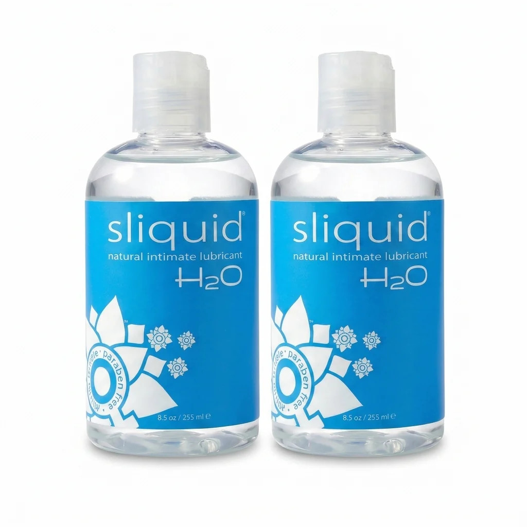 Sliquid H2O Water Based Lube 8.5oz Glycerin Free Vegan Lubricant (Pack of 2)