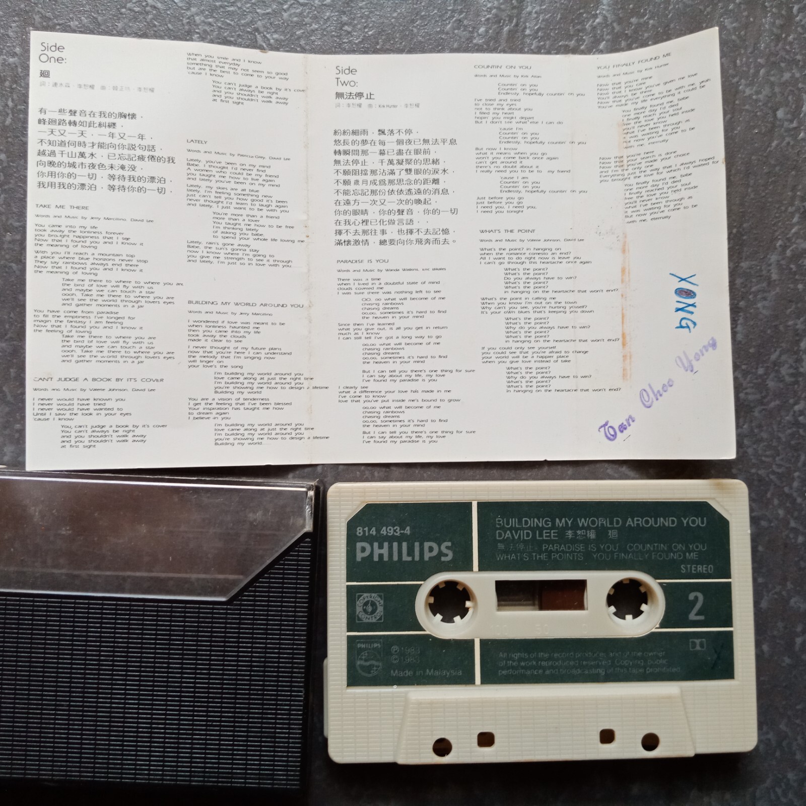 B- David Lee 李恕权 =廻= 马来西亚版磁带 Malaysia Cassette