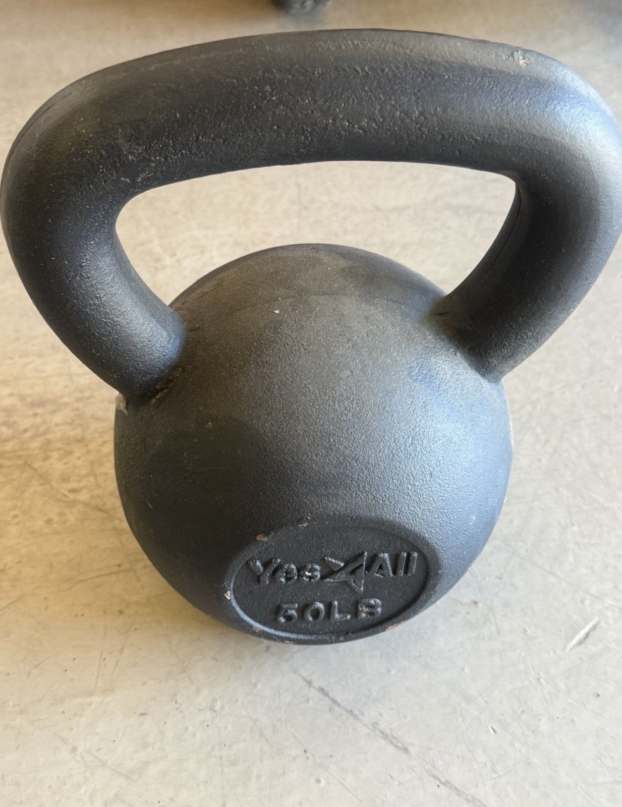 Yes4All 50 lb Black Cast Iron Kettlebell for Gym & Fitness