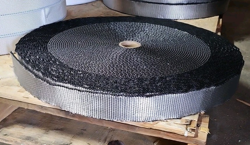 170' Roll of 2" Silver w/ Black Top & Bottom Edging Tie Down Webbing NEW!