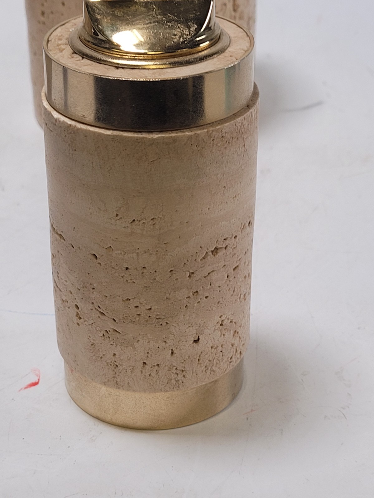 Travertine Cerri Nestore Lighter And Holder Made In Italy