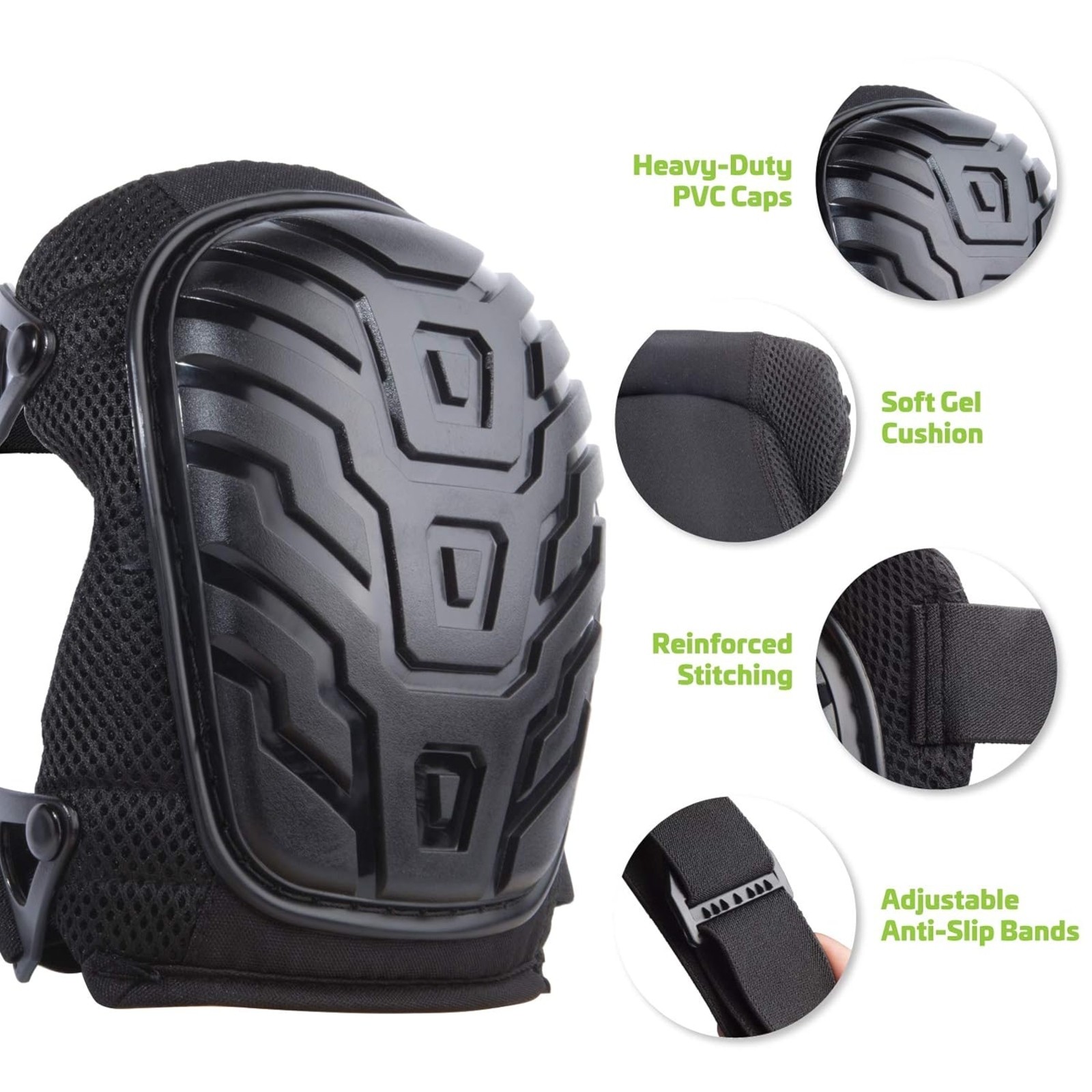 1 Pair Hard Shell Knee Pads with Thick Foam Padding for Construction Floor Work