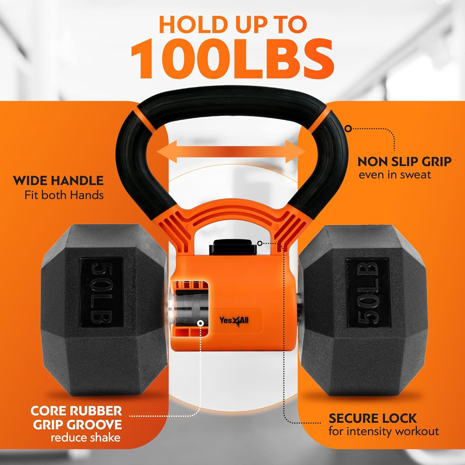 Kettlebells Grip, Dumbbell Grip Handle, Convert Dumbbells into Kettlebell for Ho