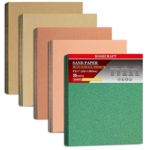 25 PCS Sandpaper Sandpaper Assortment Sandpaper for Wood Metal Furniture Hand...