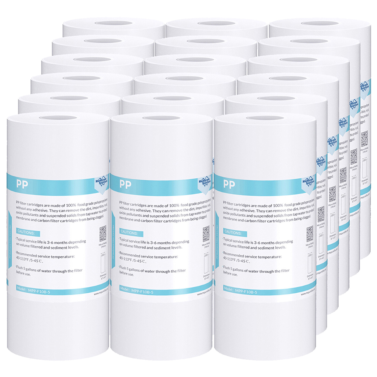 18 Pack 10"x4.5" 5 Micron Big Blue Sediment Water Filter Replacement Whole House