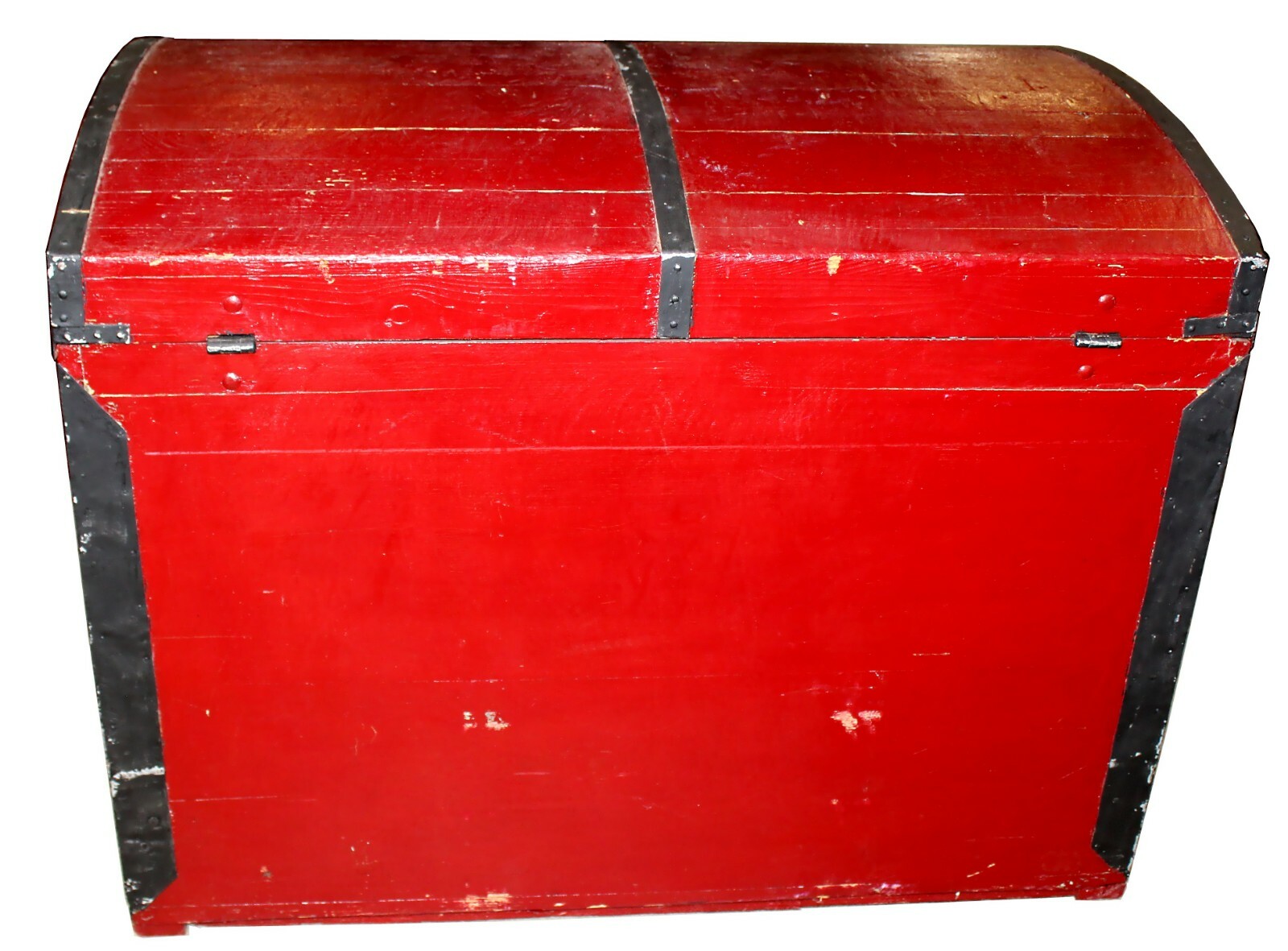 Vintage Handmade Cedar Red Storage Steamer Trunk Chest