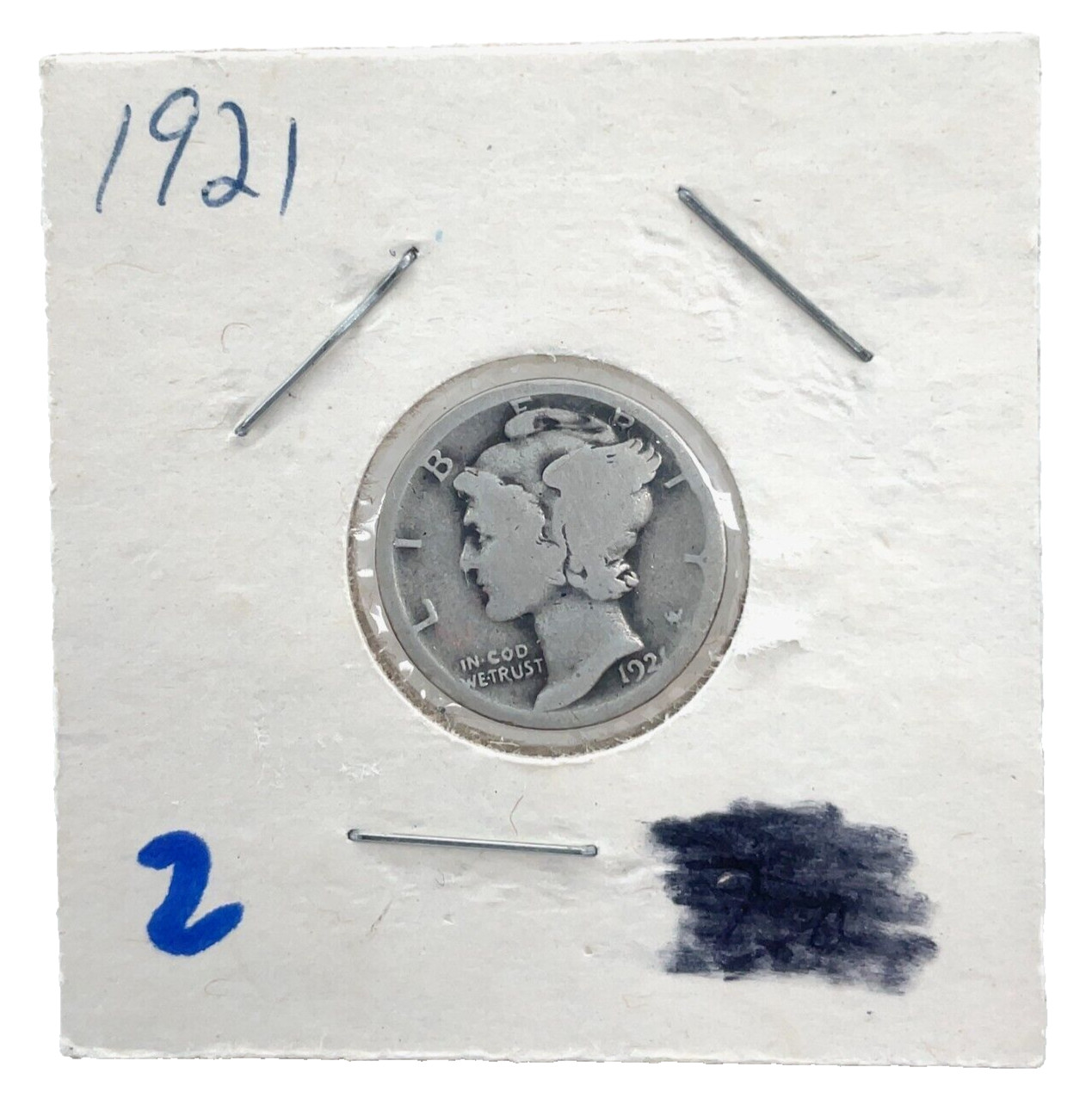 1921 Mercury Dime 90% Silver US 10c Coin #2 Key Date