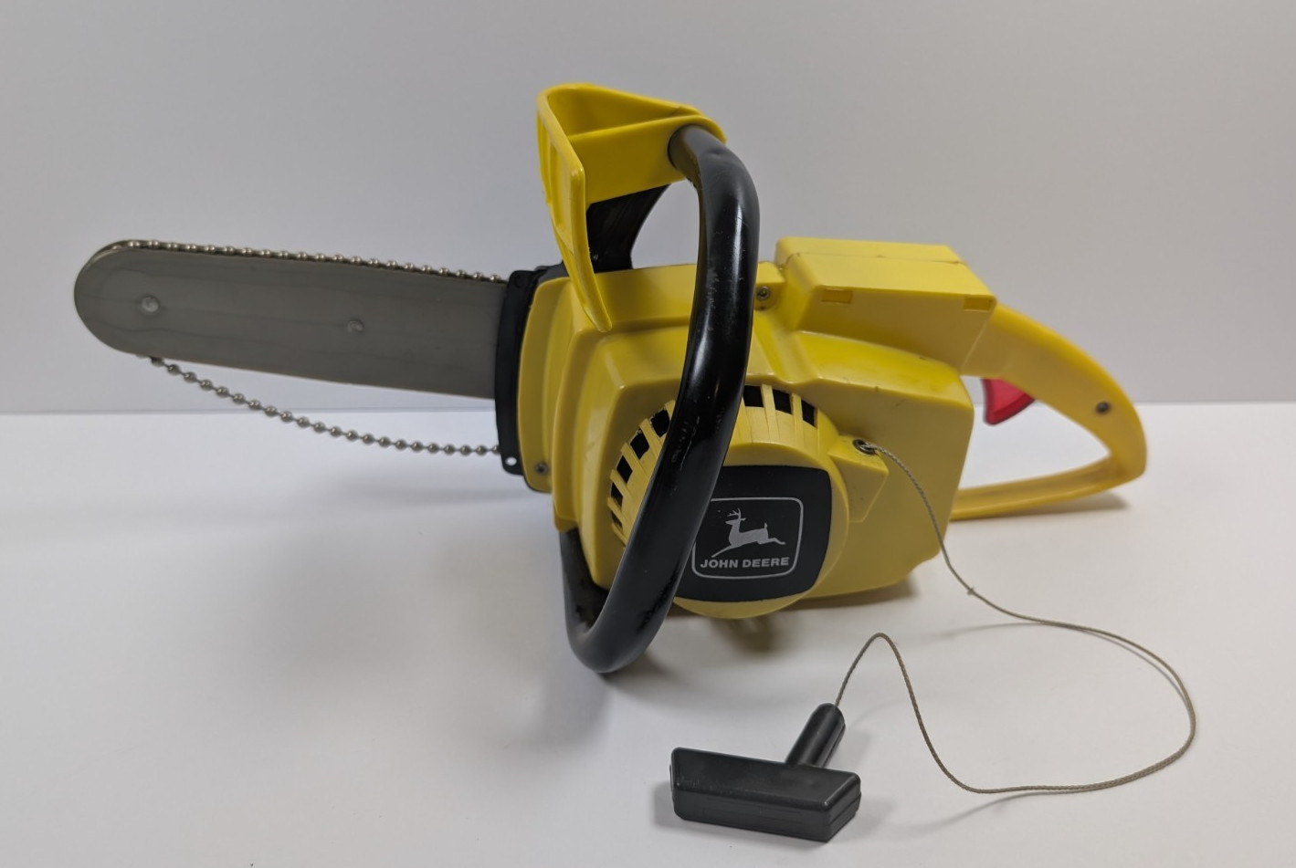 Vintage Ertl John Deere Toy Chainsaw  Yellow RARE - Needs Repair - US Made