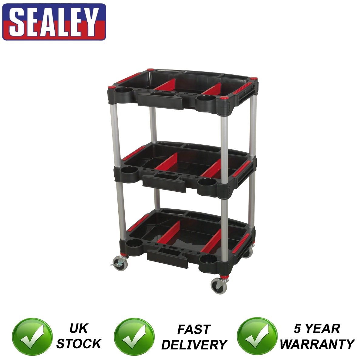 Sealey Composite Workshop Trolley with Parts Storage 3-Level CX313