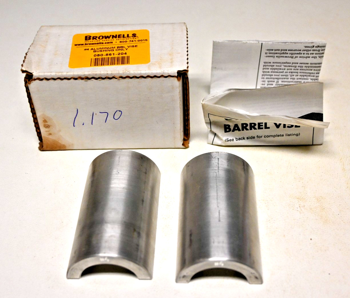 Brownells #4 Aluminum BBL Vise Bushing Only in Original Box with Paperwork