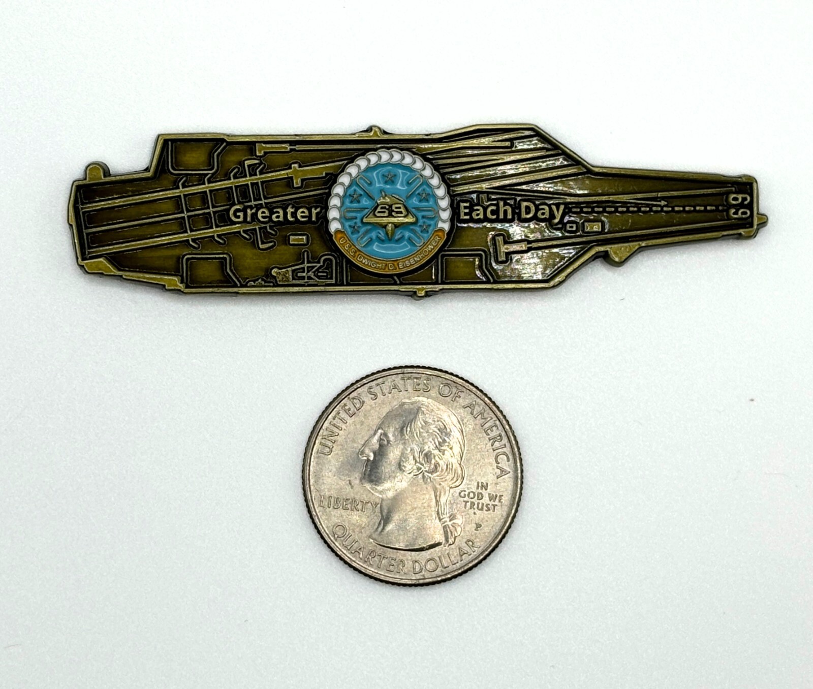 USS Dwight D. Eisenhower (CVN-69) Challenge Coin - Carrier Shape