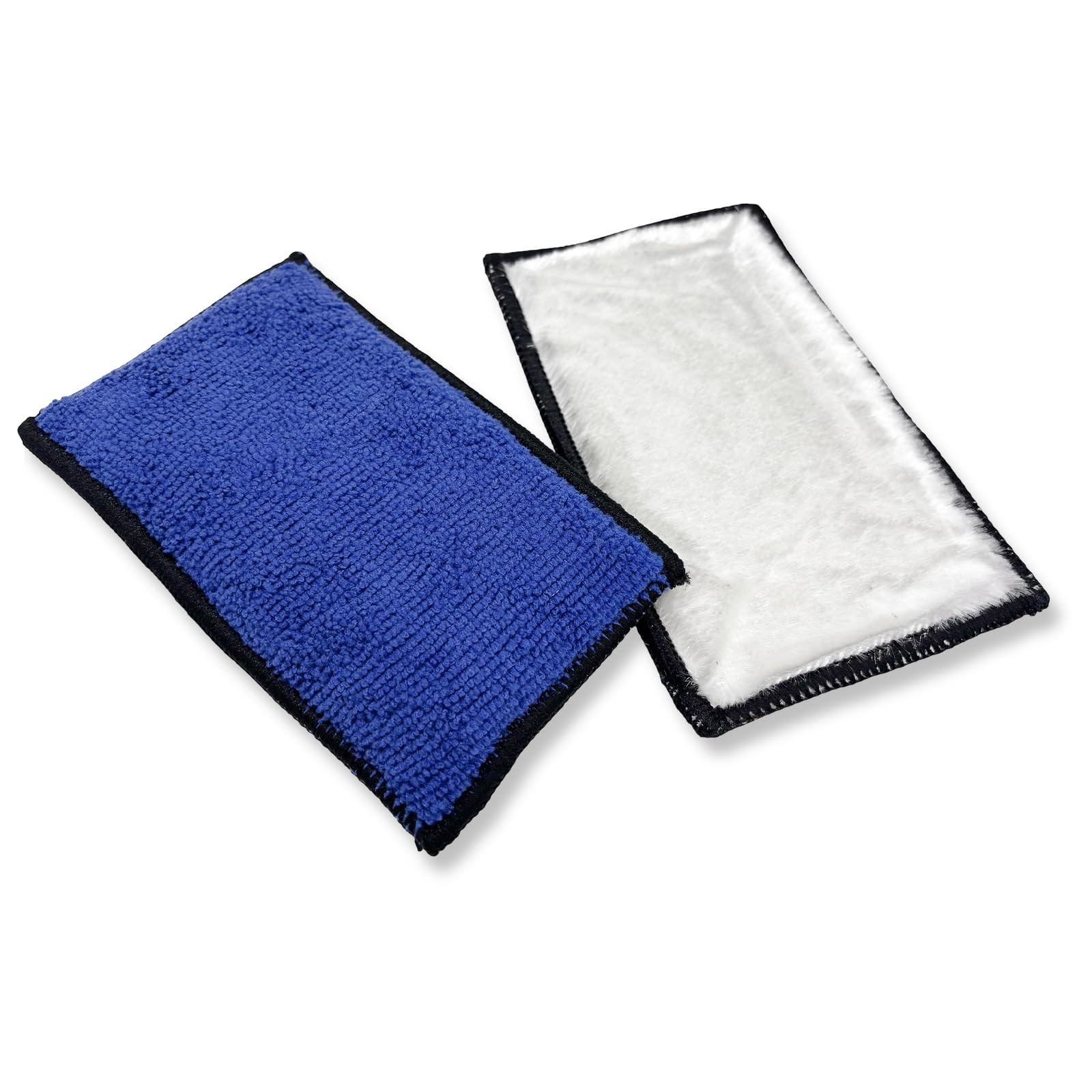 BWBWND 2PCS Car Interior Scrubbing Sponges, 5.9"x3.5" Auto Blue & White