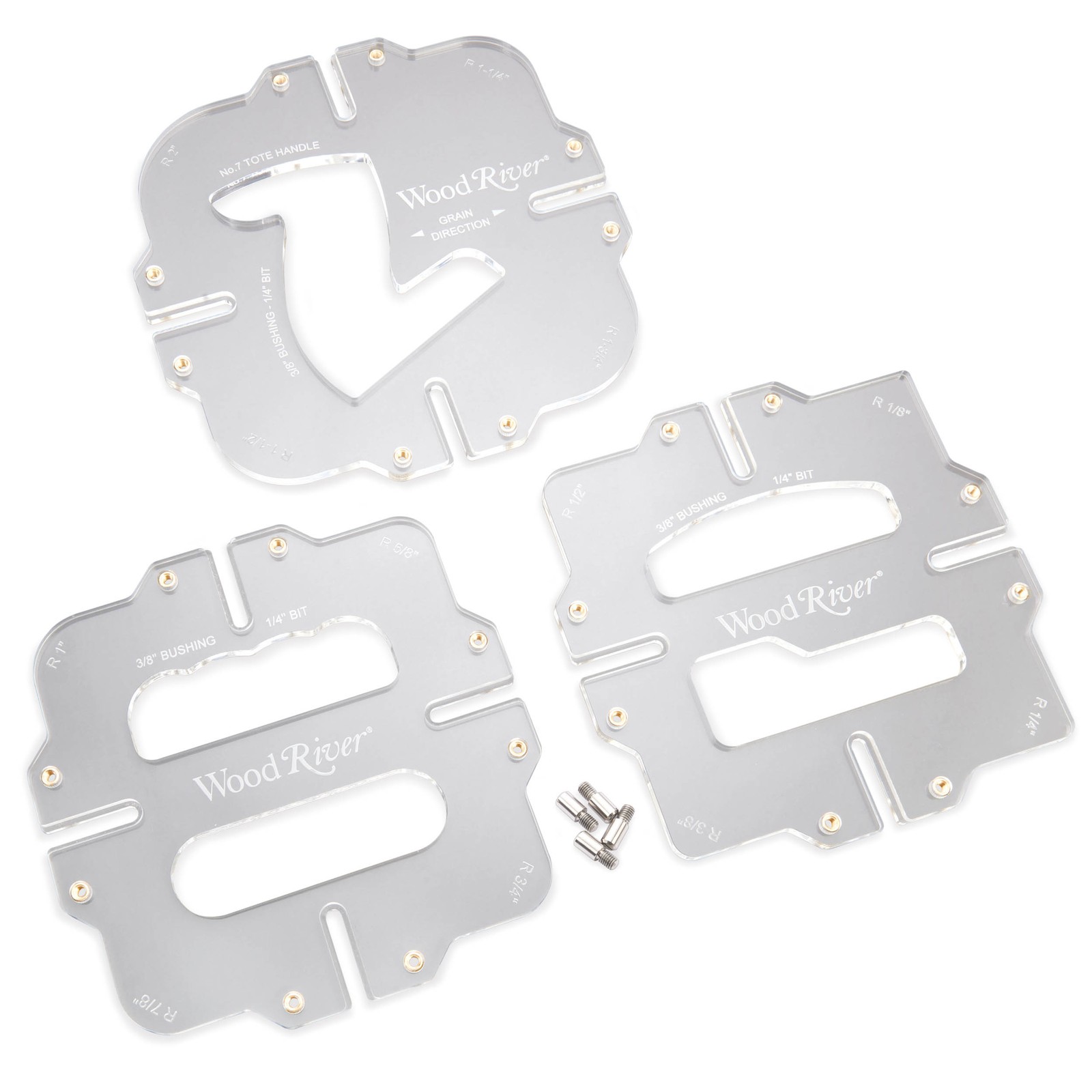 WOODRIVER Corner Radius Router Jig Template Set 3 Piece Set