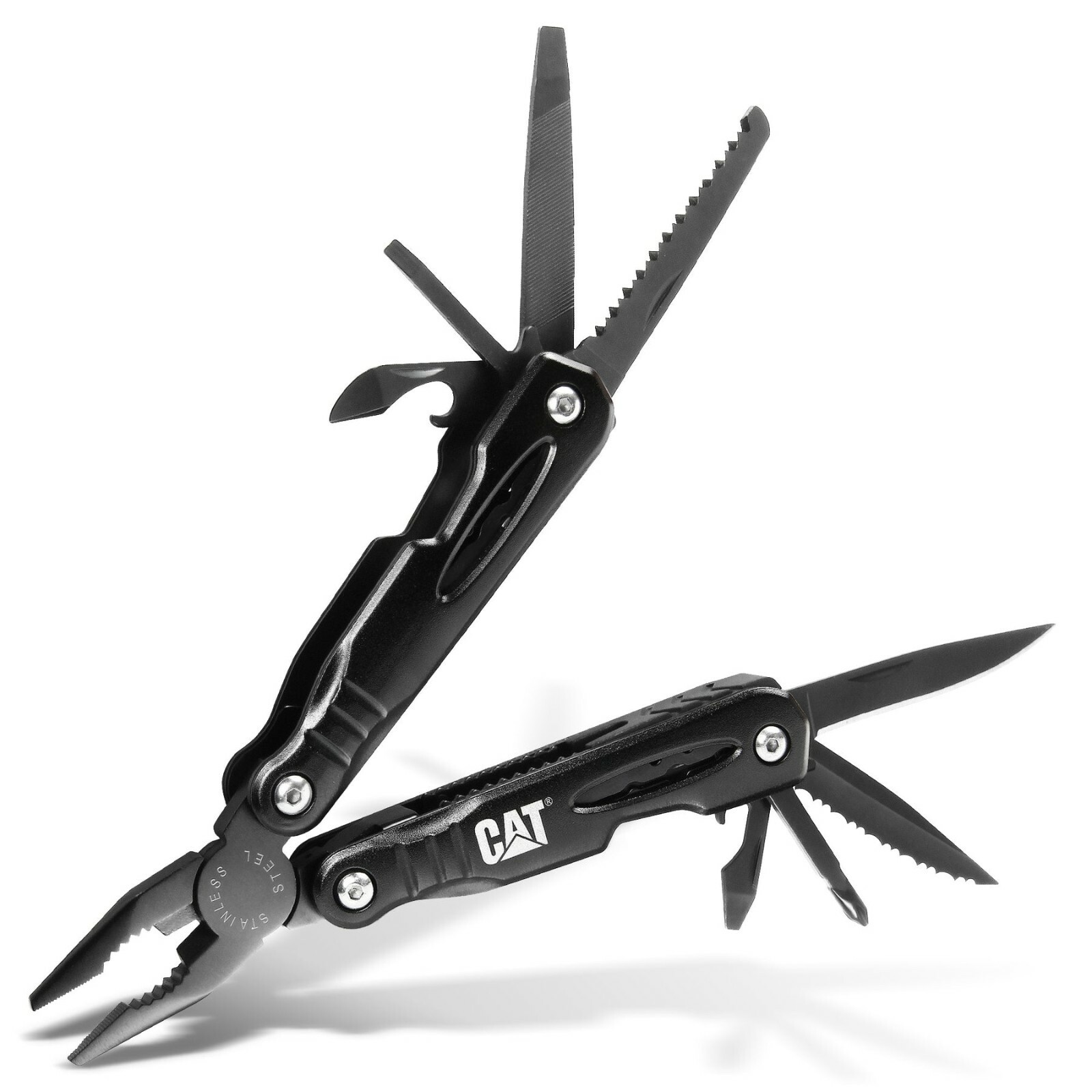 Caterpillar Multi-Function Tool 13-In-1 Black Aluminum Handle Stainless Tools