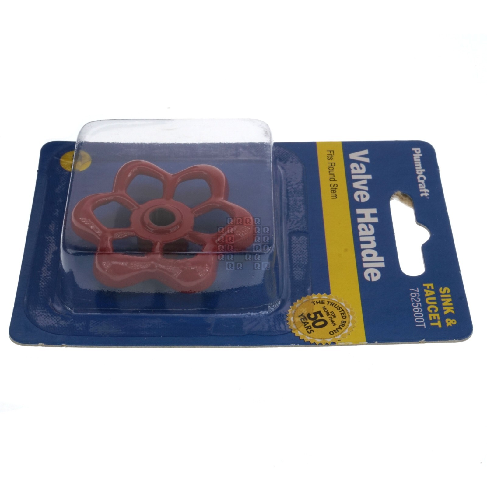 PlumbCraft 7625600T Round Stem Valve Handle, Red