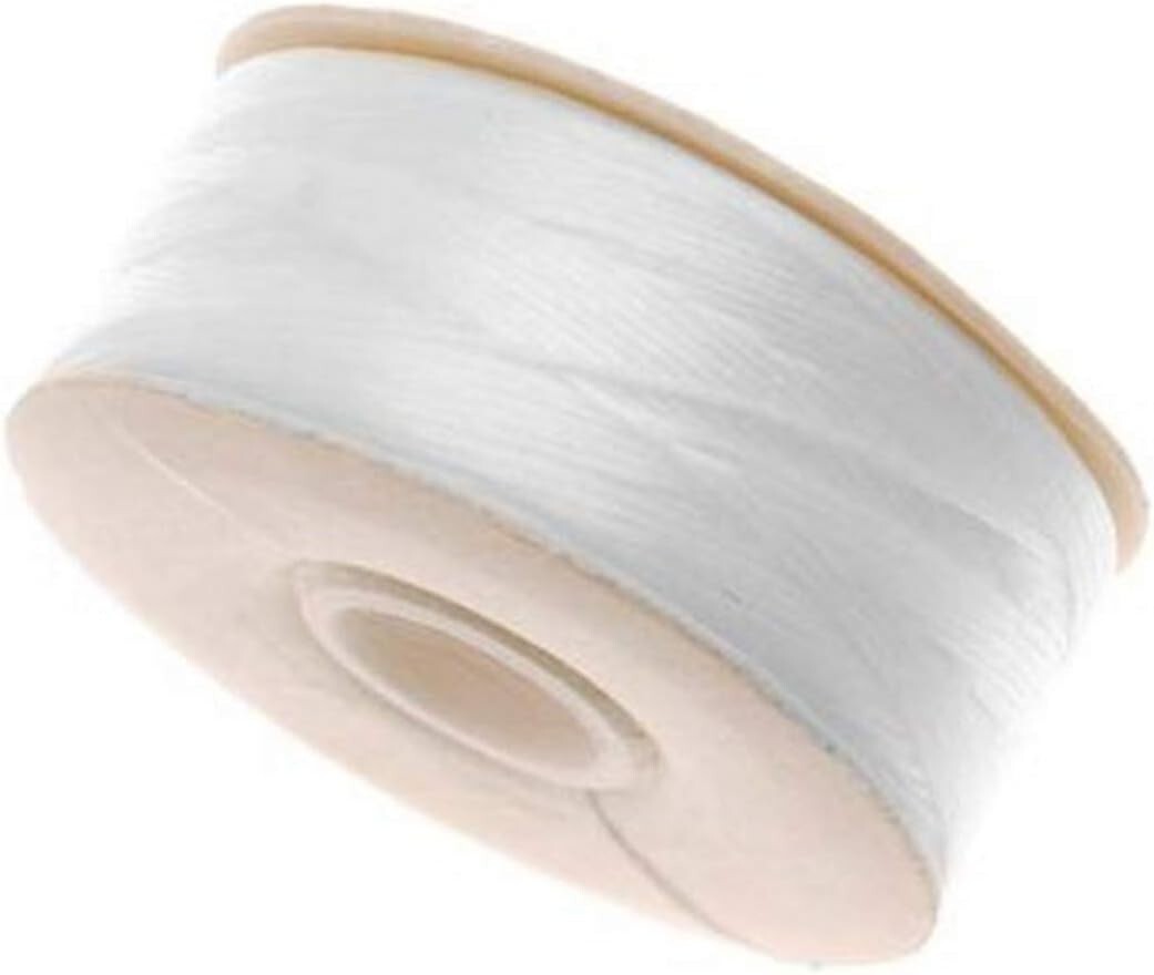 Nymo Nylon Beading Thread, 1 Bobbin, Size D White, 64 Yards (192 feet)
