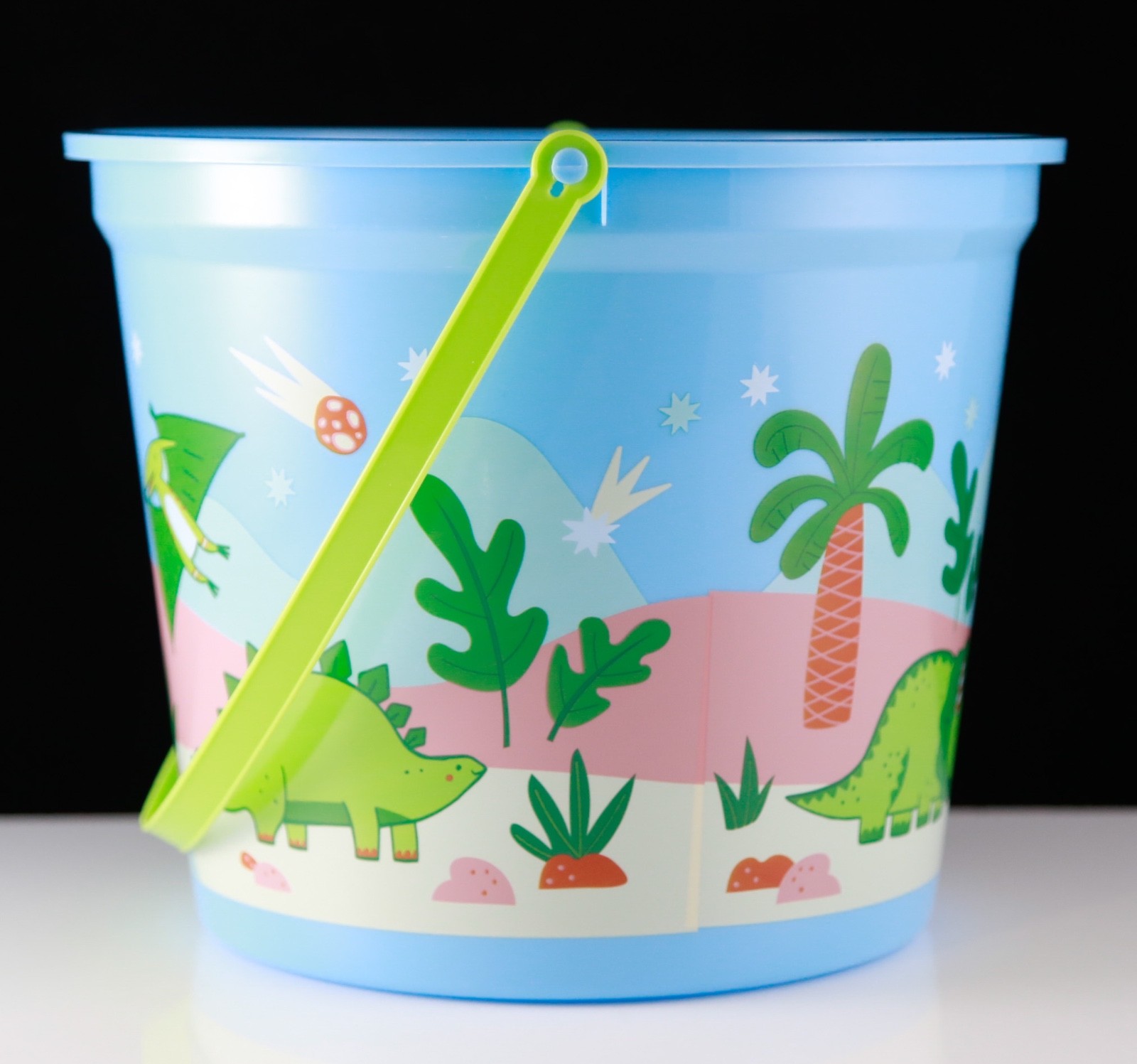 New Spritz Dinosaur Blue Bucket with Handle for Easter or Beach