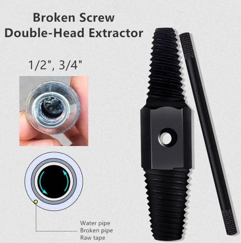 1pc Double Head Wrench Pipe Remover Broken Screw Extractor Tool Set - NEW