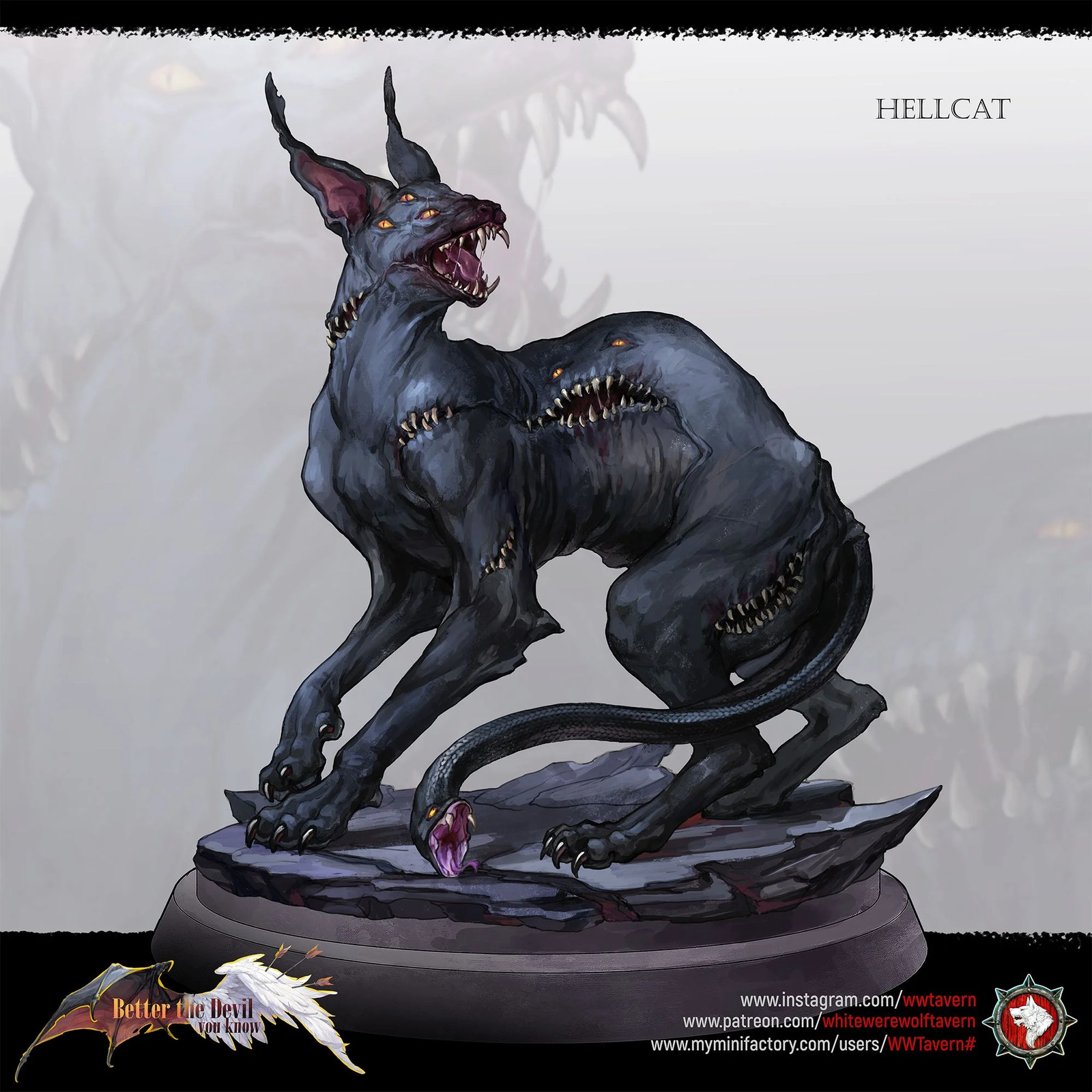Winged Hellcat - Resin Tabletop Miniature