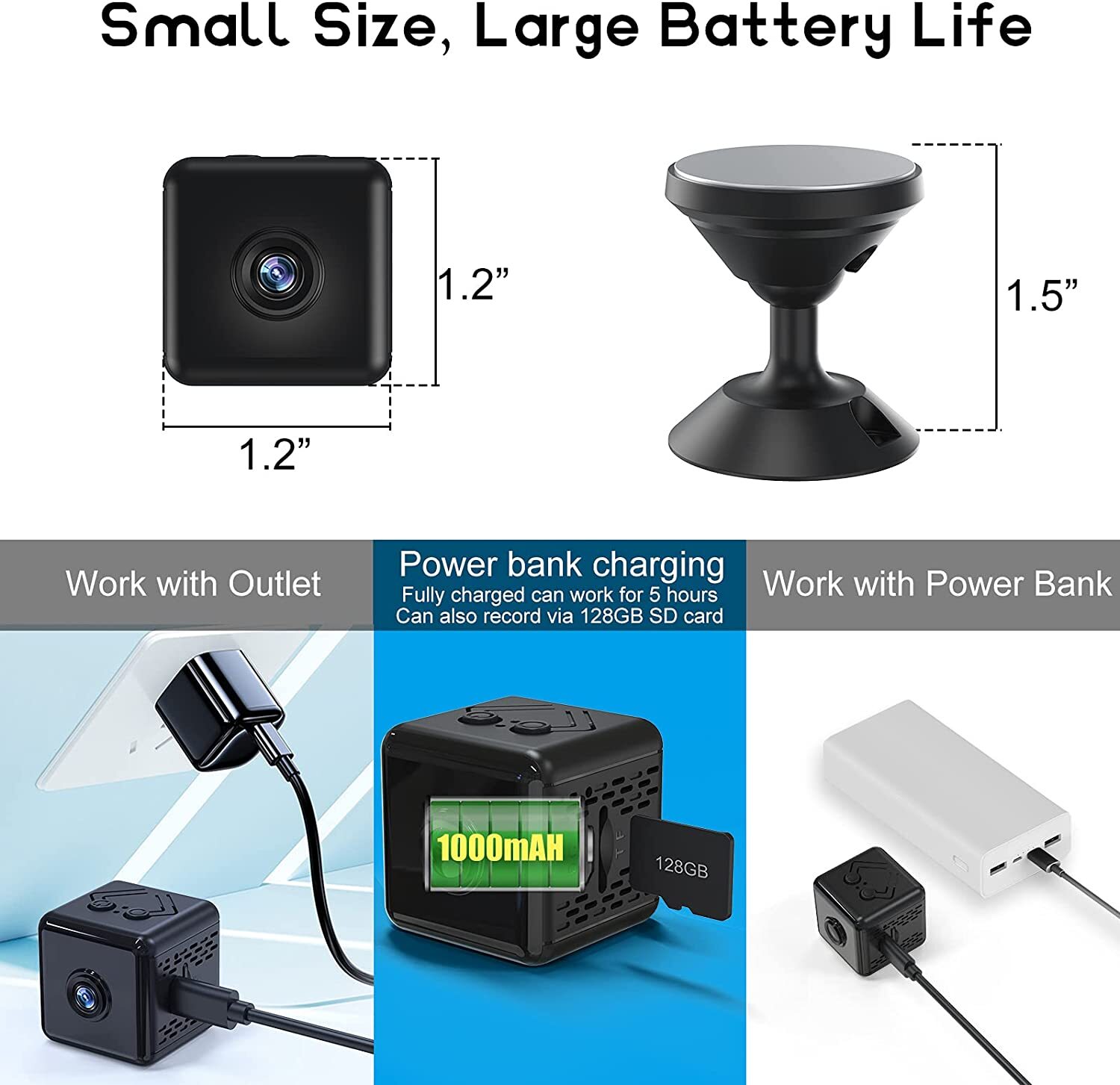 Mini App WiFi Hidden Camera 4K Motion Detection Night Vision Home Security Cam