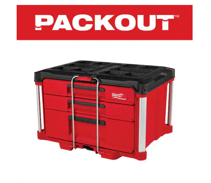 Milwaukee PACKOUT 22 in. Modular 3-Drawer Multi Drawer Tool Box - 48-22-8447