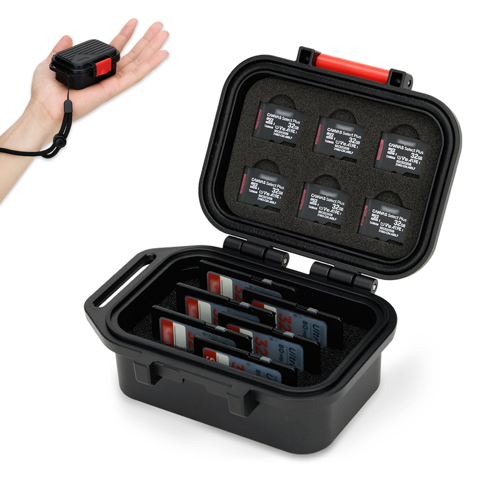 12 Slots Memory Card Case for 6 Micro SD TF 6 SD SDXC CFexpress Type A Sony A7RV