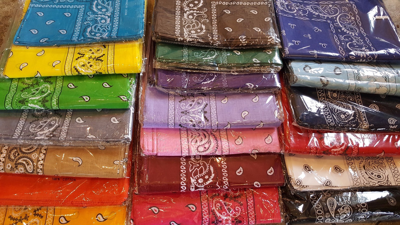 6 Pack XL Bandana Print Scarf Head Wrap Wristband 100%Cotton Big Size27x27