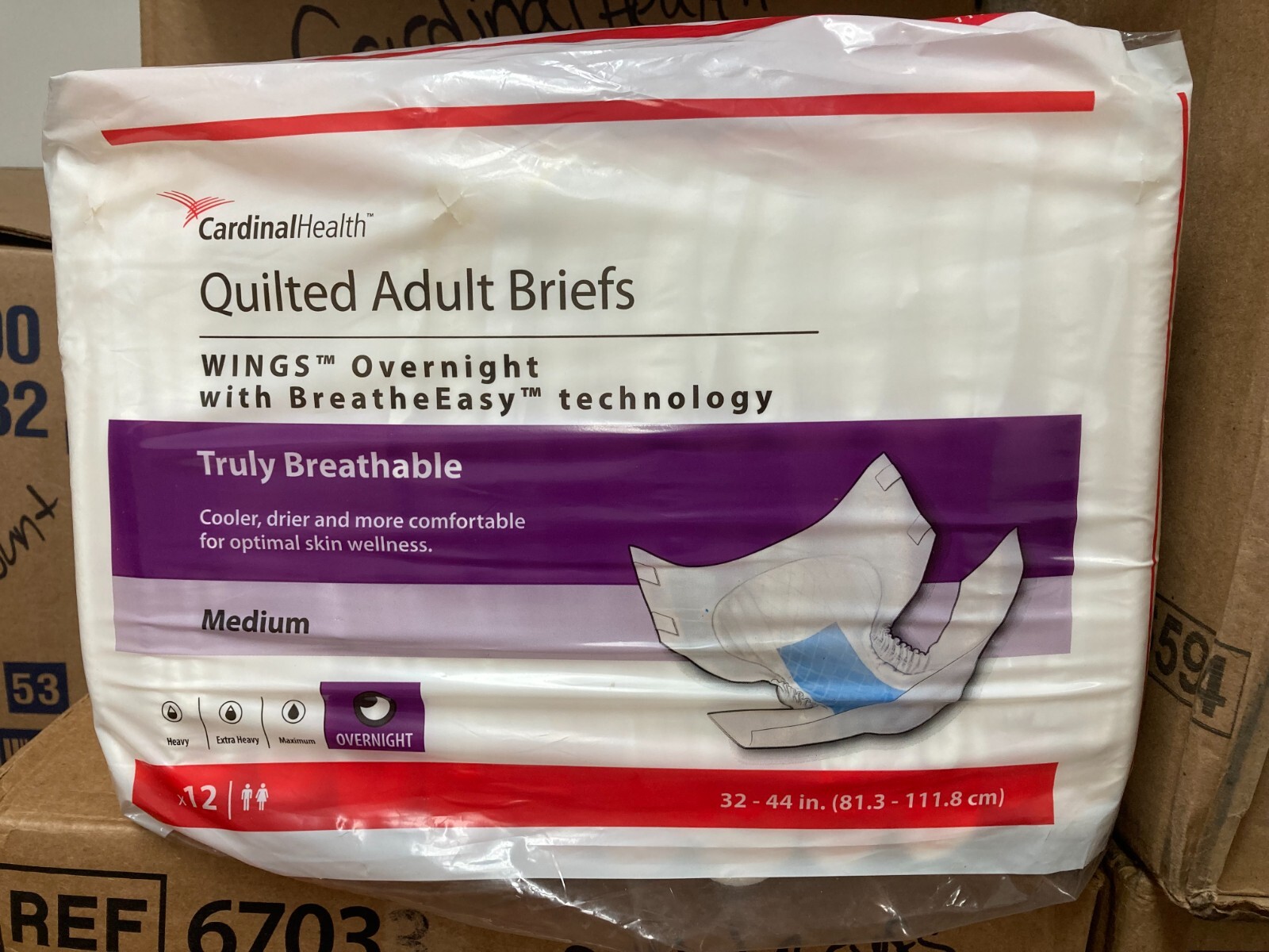 CARDINAL HEALTH Quilted Adult Briefs Wings CASE OF 4 Pks 48 Total NEXT DAY SHIP!