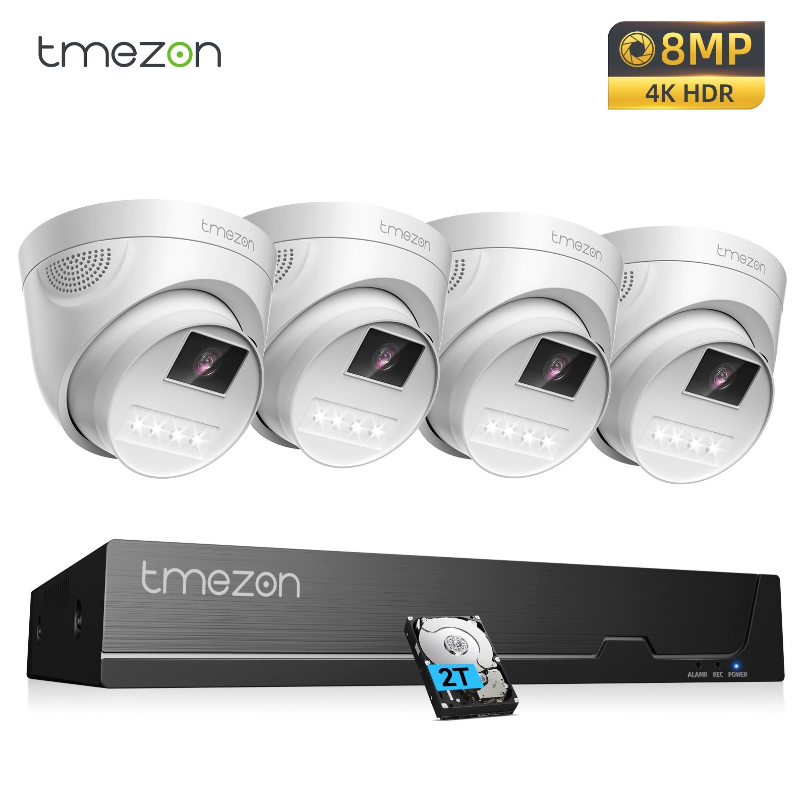 POE IP Camera System 8CH NVR Kit Full HD Home Office Recording IP66 AI Detection