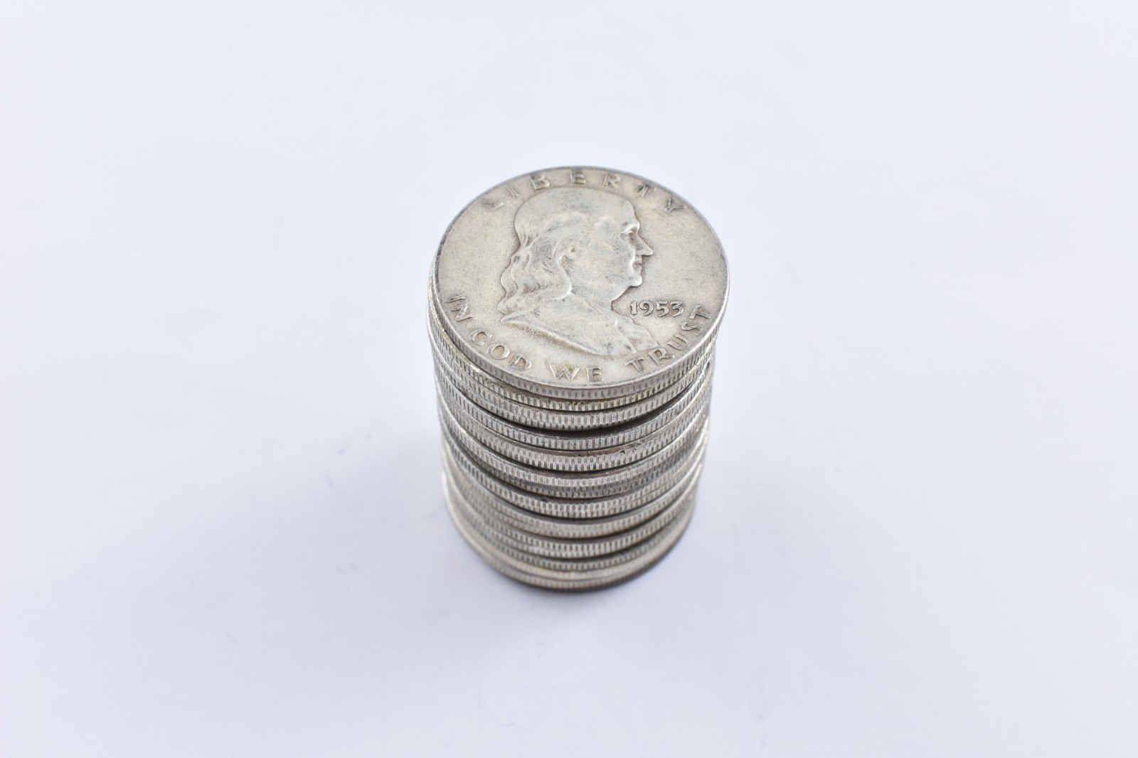 (20) 1948-1963 Franklin Half Dollar 90% Silver Roll $10 Face Lot
