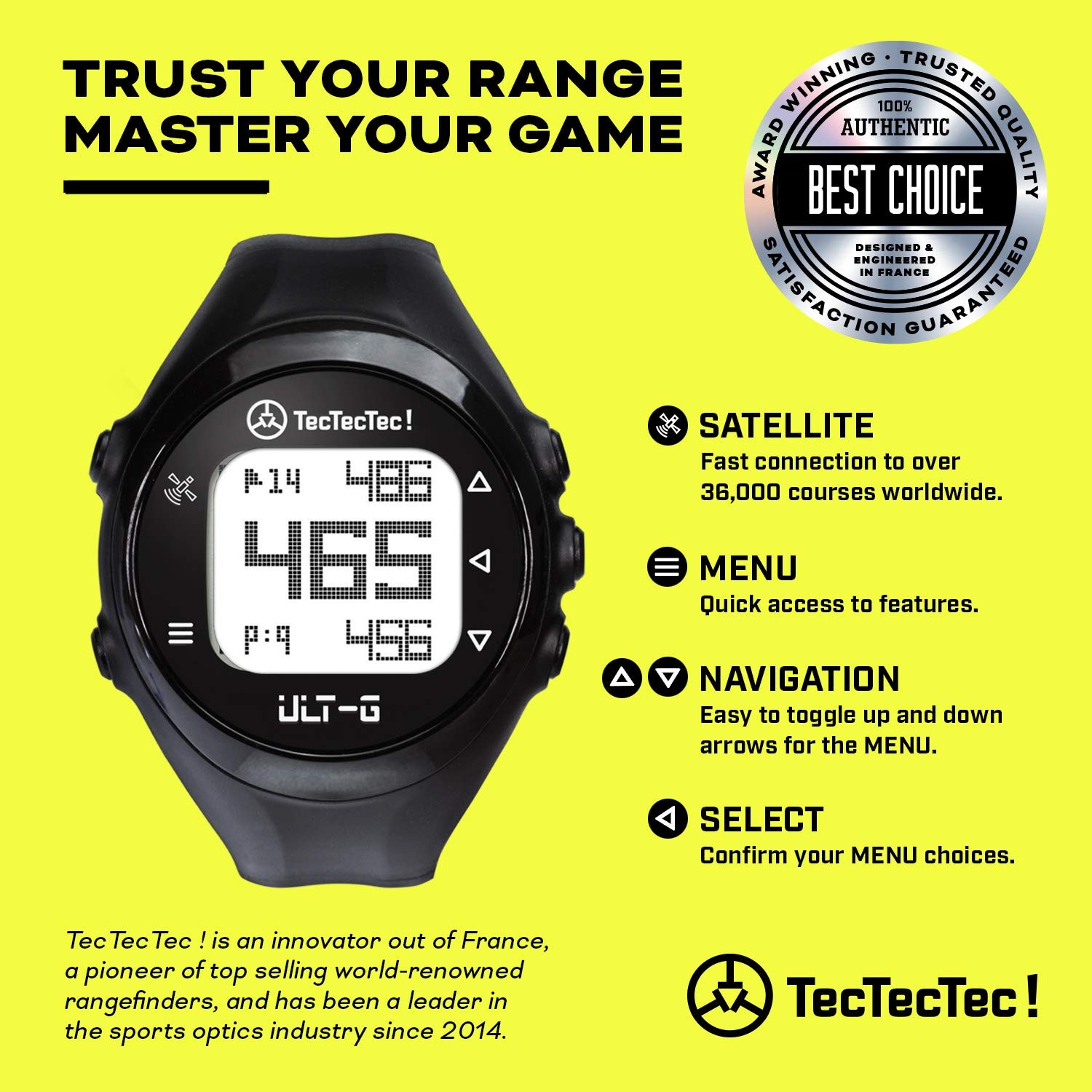 ULT-G Stylish, Lightweight and Multi-Functional Golf GPS Watch, Durable Wrist...