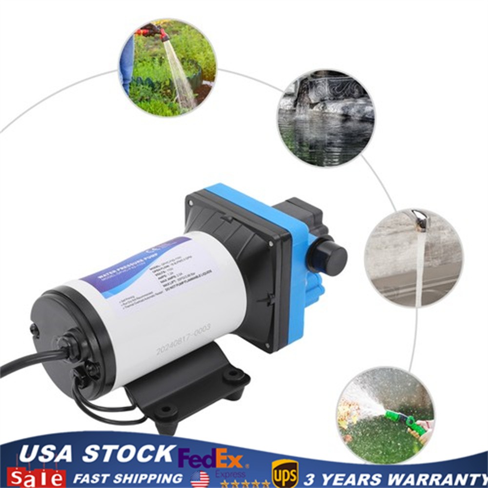110V Self Priming Water Pressure Diaphragm Pump 55 PSI for Home/Caravan/Marine