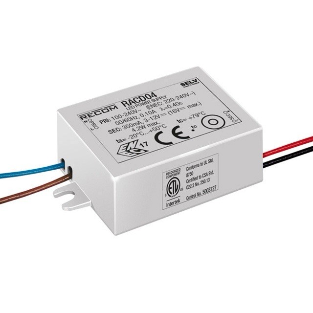 RECOM RACD04-350  Driver per LED 4.2 W 350 mA 3 - 12 V/DC 1 pz.