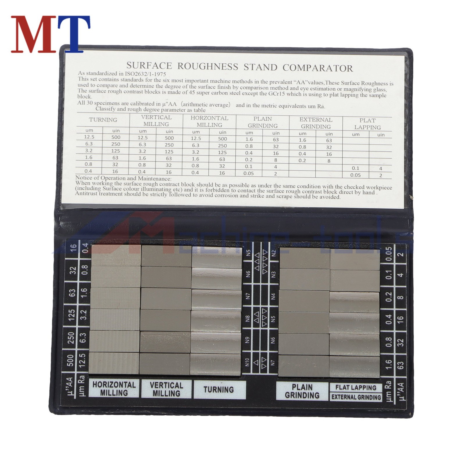 30Pcs Machining Finishing Comparator, Durable Steel Roughness Standard Block