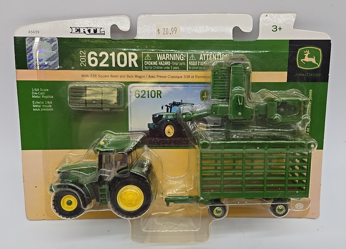 ERTL 1:64 John Deere 6210R w/338 Square Baler & Bale Wagon NEW!! SEALED! NOS NIB