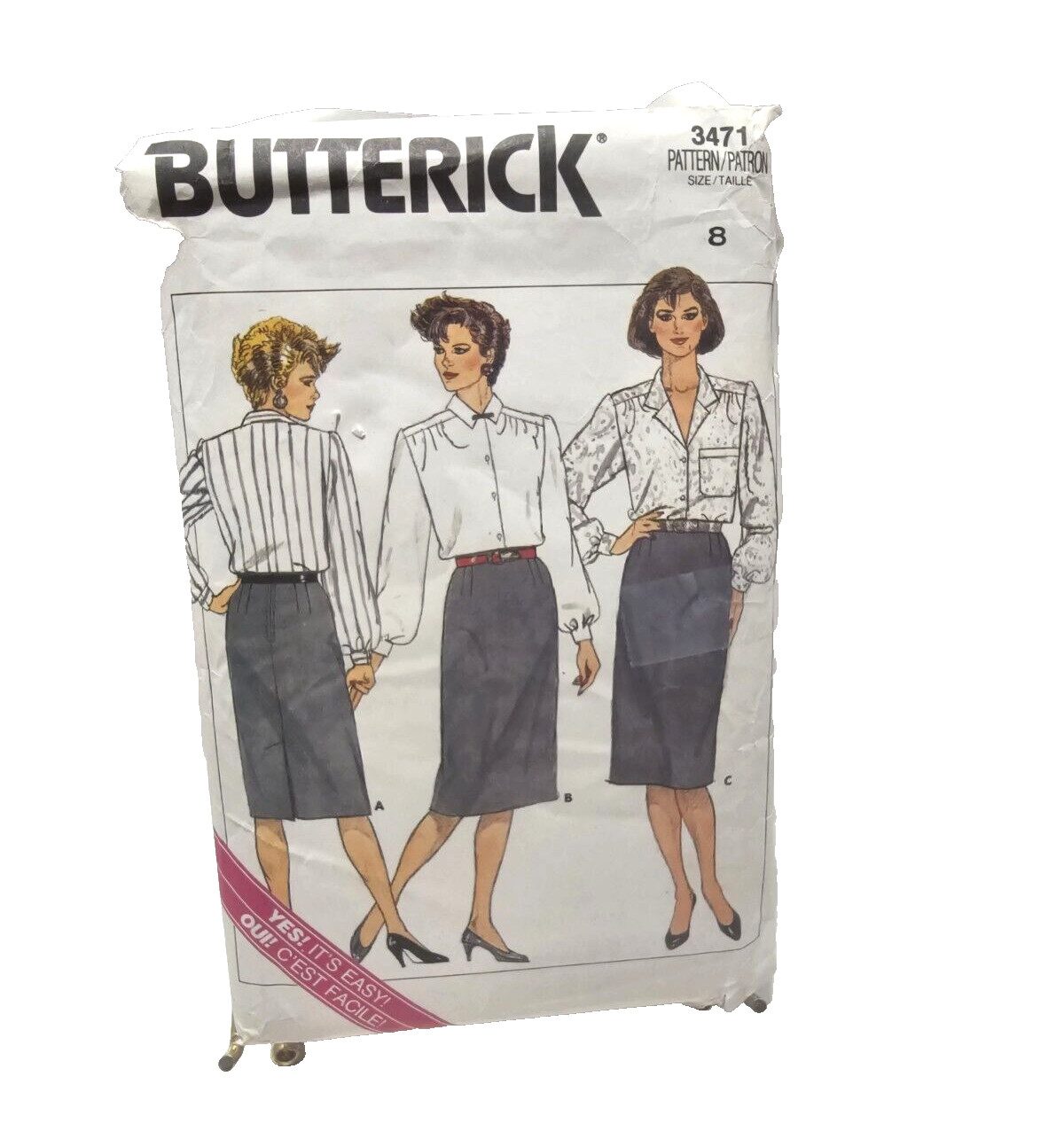 Butterick #3471 Sz 8 Misses Skirt Yes It's Easy Uncut Factory Folded