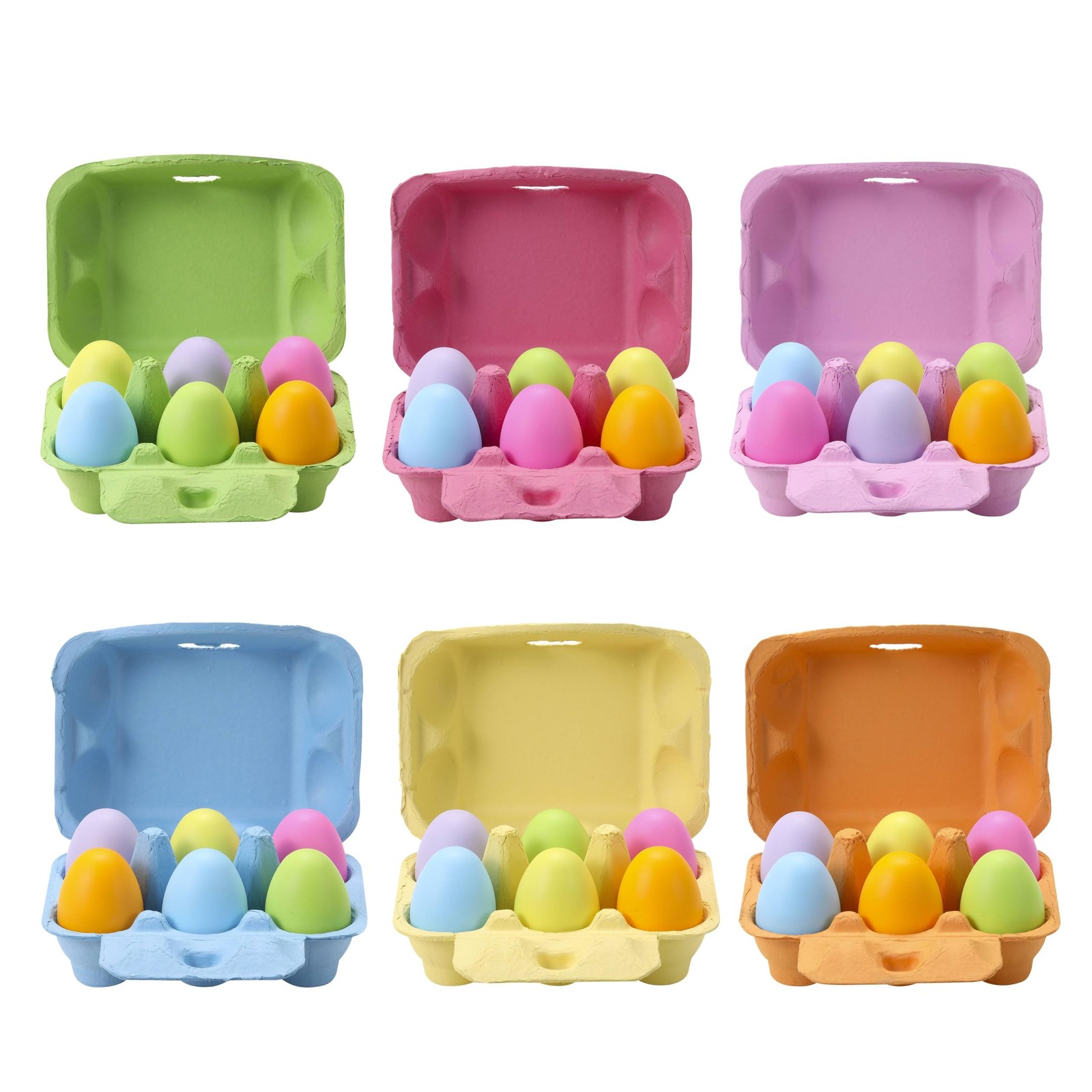Half Dozen Egg Cartons 30 Pack, Colorful Blank Natural Pulp Egg Holder