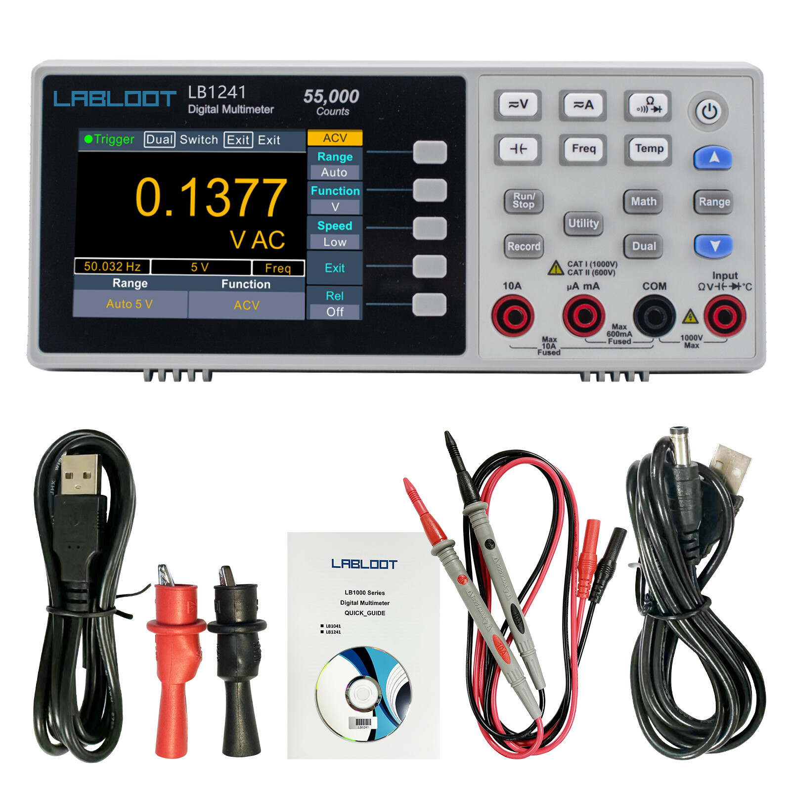 Labloot 4 1/2 Digits LB1241 Bench-type Digital Multimeter 55000 Counts True RMS