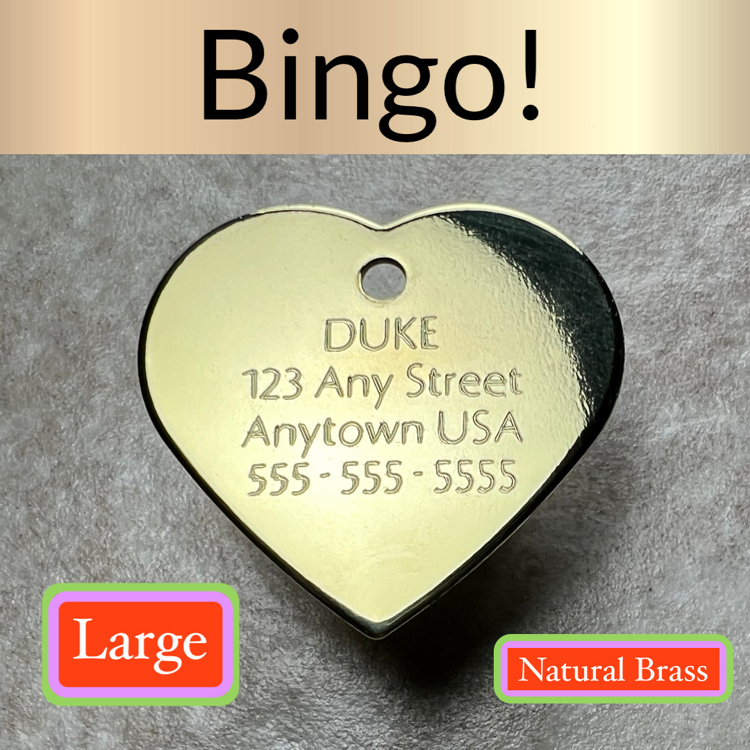 Custom Engraved Dog Tags Personalized Dog Collar Pet Tags Pet ID NATURAL BRASS