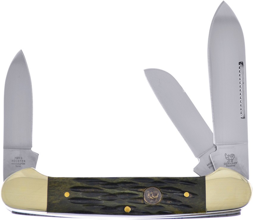 Hen & Rooster Int Gunboat Antique Green Folding 1.4116 Stainless Pocket Knife