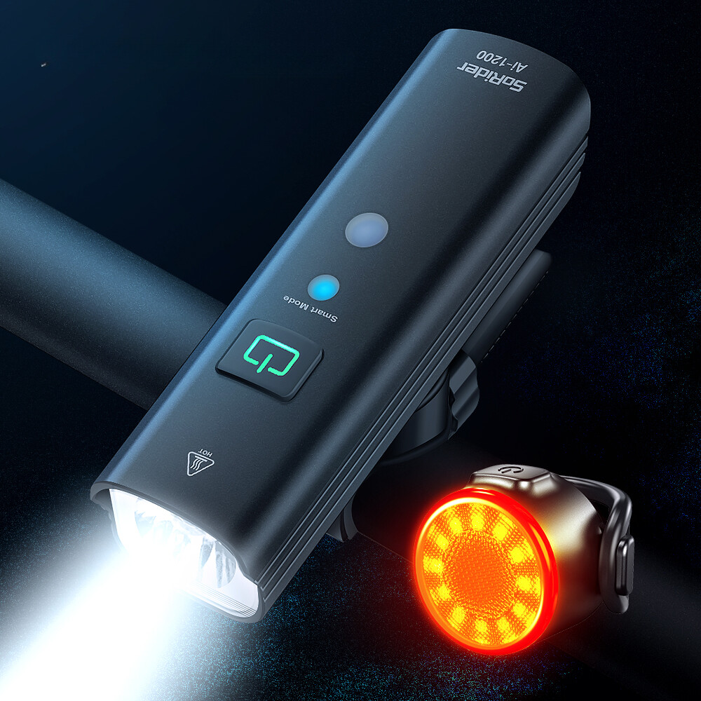 Top Rider Bike Light 1200lm T6 LED Rechargeable  Road Bike Front Rear Headlight