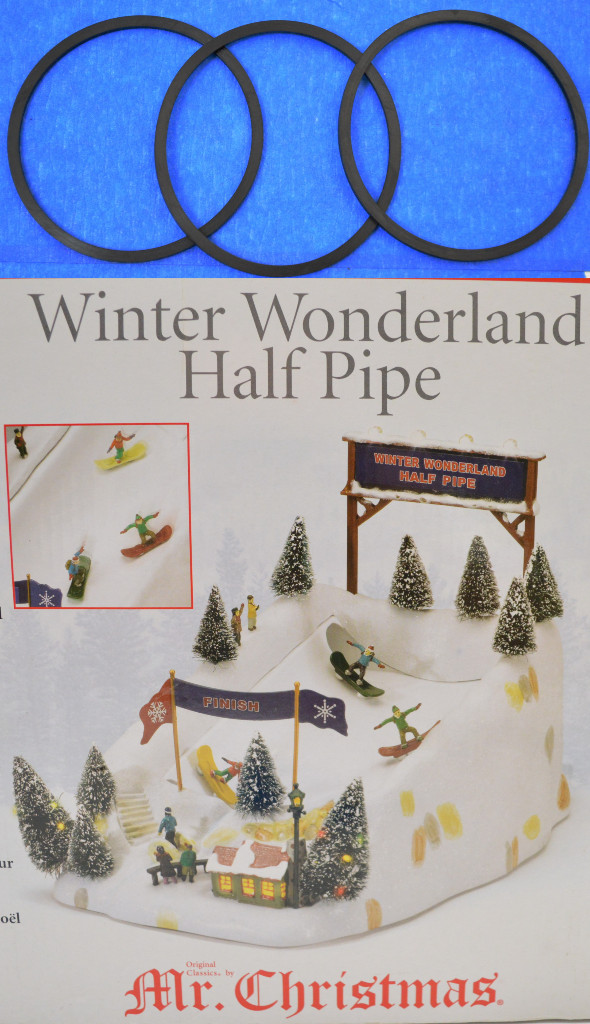 Mr Christmas Winter Wonderland Half Pipe Motor Drive New Replacement 3 Belt Set