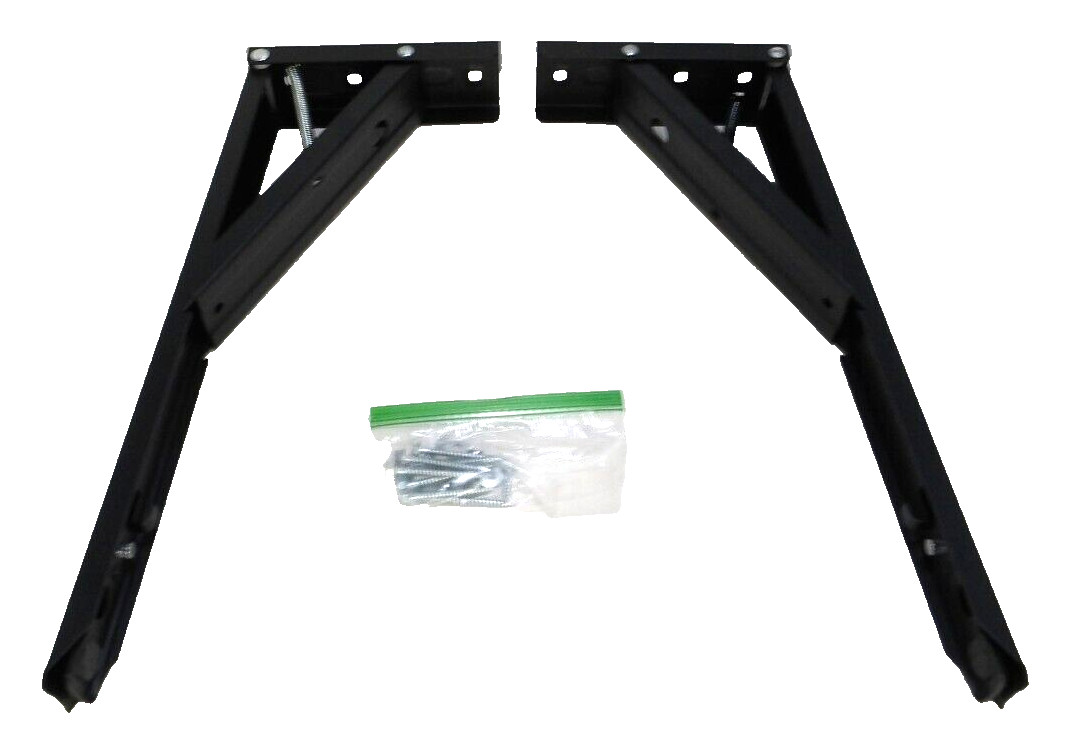 MENARDS folding shelf brackets black heavy duty steel wall mount NEW, NO BOX