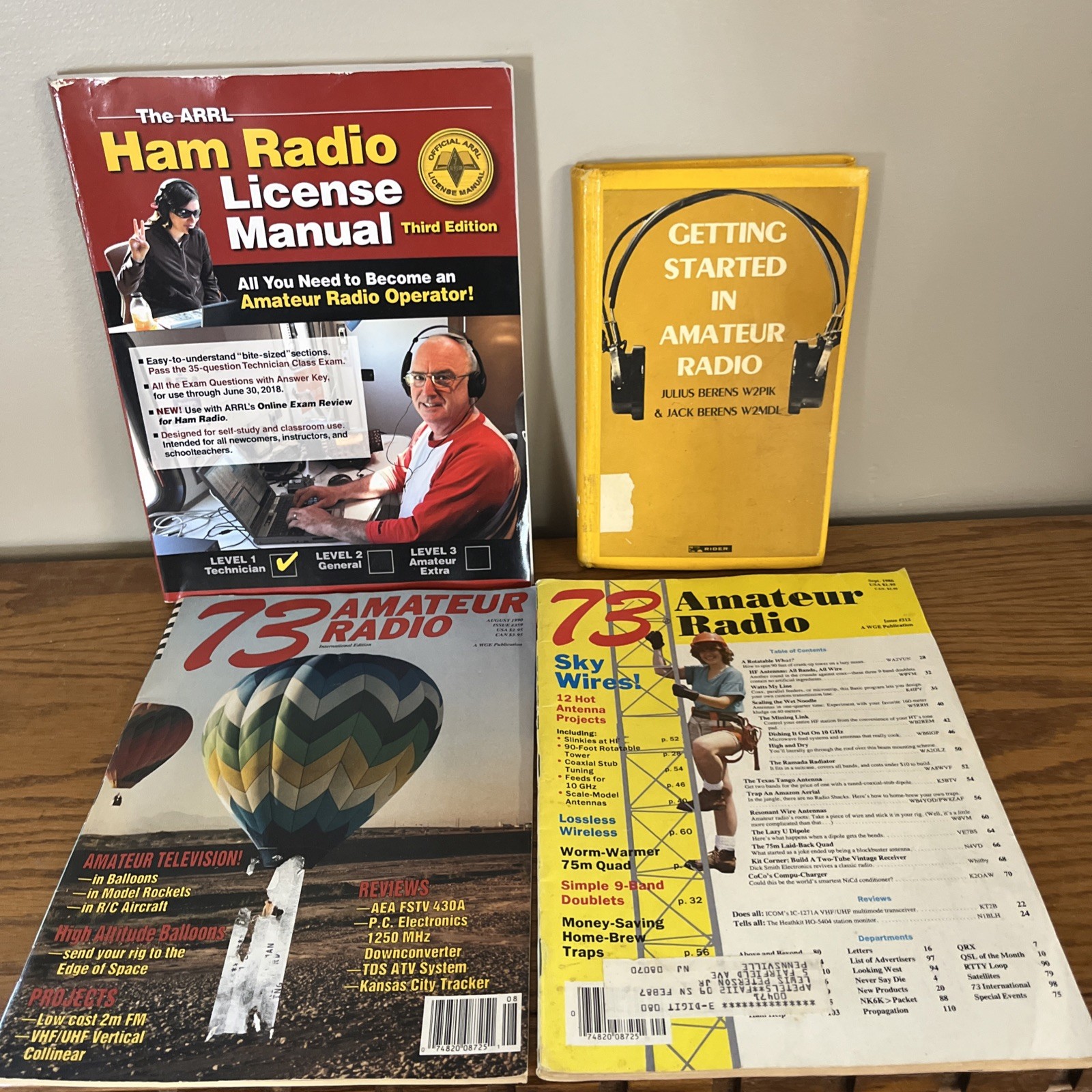 Lot Of 4 Vintage Ham Radio Books And Magazines - 2 Books, 2 Magazines