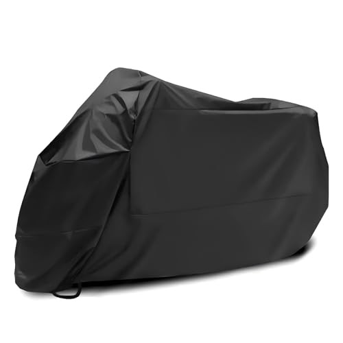 Motorcycle Cover, Waterproof Sun Outdoor Motorbike Full Cover with Storage