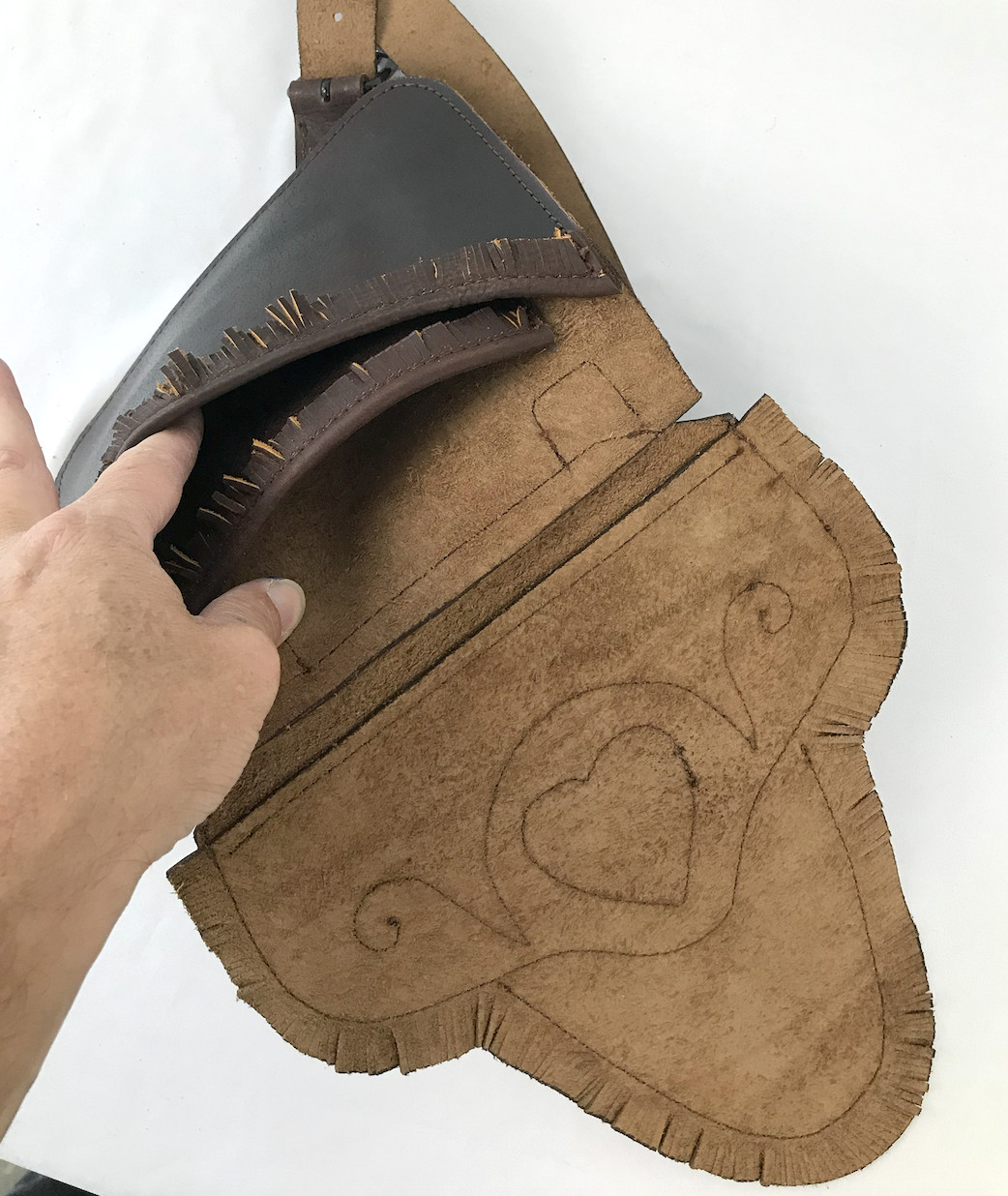 Beaver Tail Hunting Pouch with Heart Motif