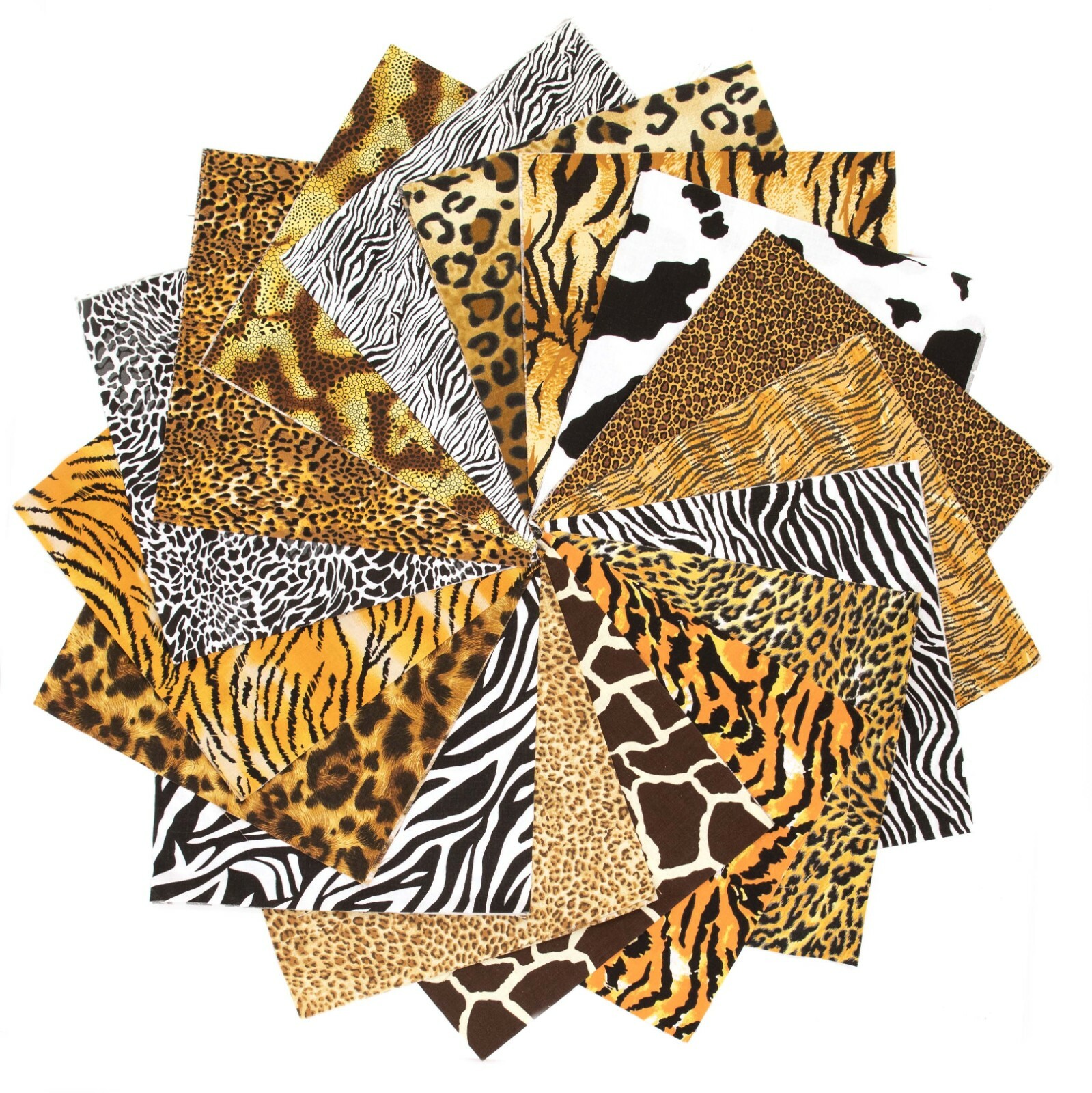 102 Piece Wild Thing Animal Skin  pre cut charm pack 5" squares  fabric quilt