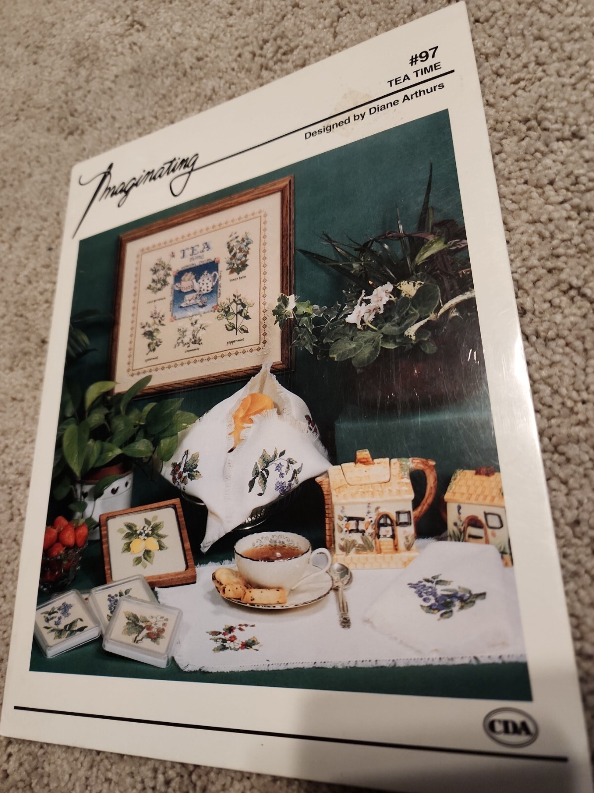 Imaginating Tea Time # 97 by Diane Arthurs Cross Stitch Pattern Napkin Placemats