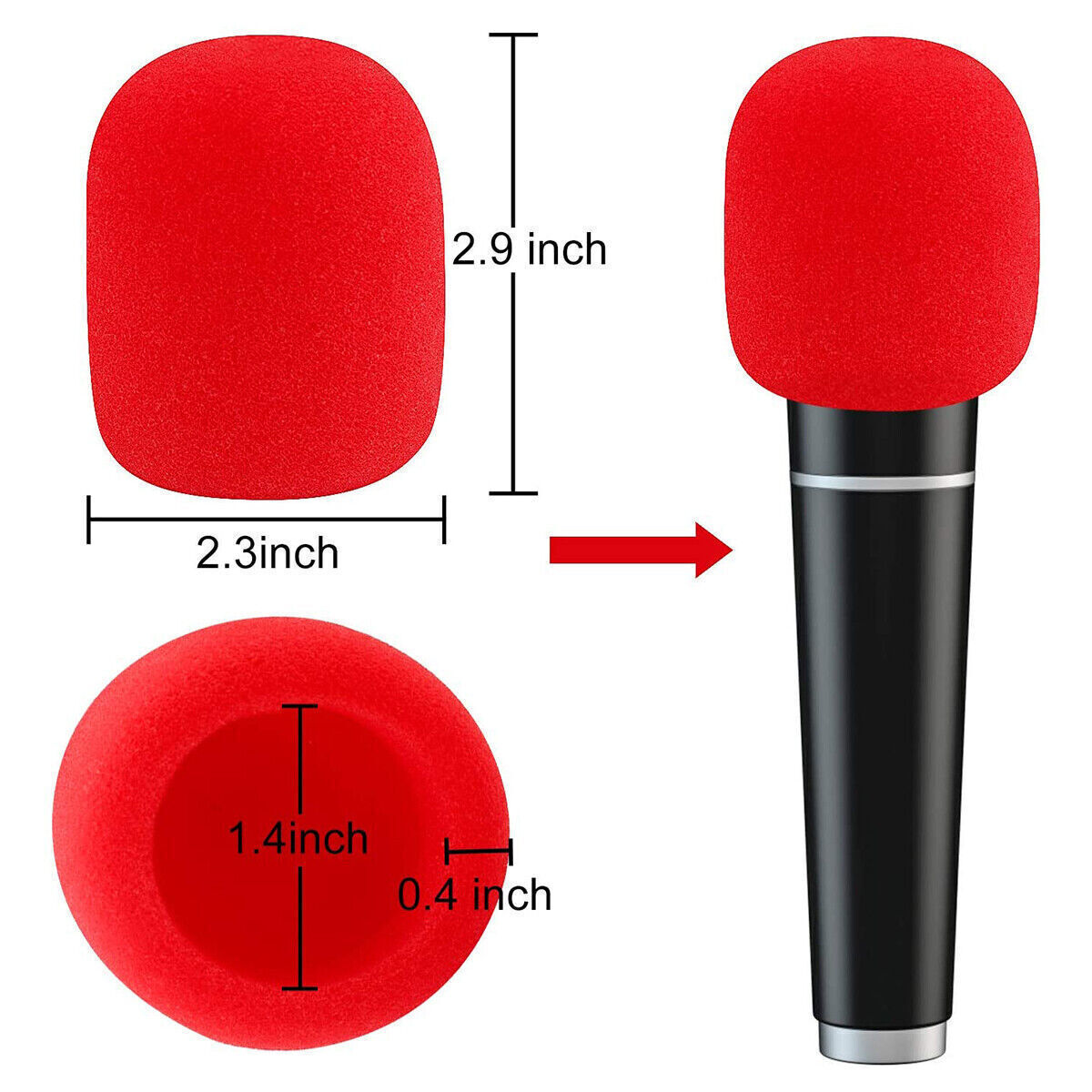 30Pcs Handheld Microphone Windshield Wind Shield Sponge Foam Cover Thicken
